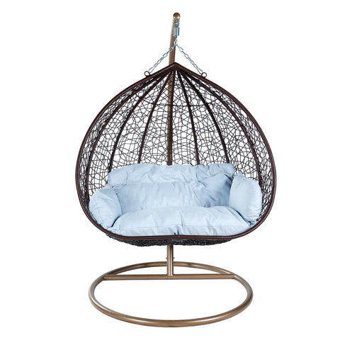 Recluse Two-Person Seater Hanging Egg Swing Chair with Teardrop Design