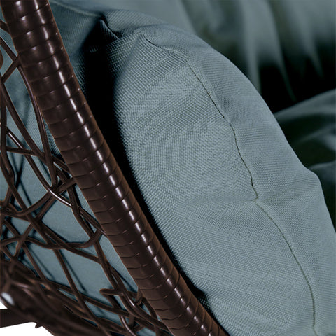 Recluse Modern Outdoor Egg Swing Chair Black/Brown/Grey Frame in Teardrop Design with ES57 Cushion