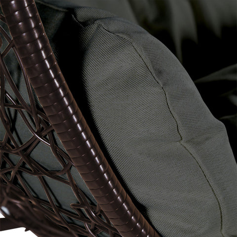 Recluse Modern Outdoor Egg Swing Chair Black/Brown/Grey Frame in Teardrop Design with ES57 Cushion