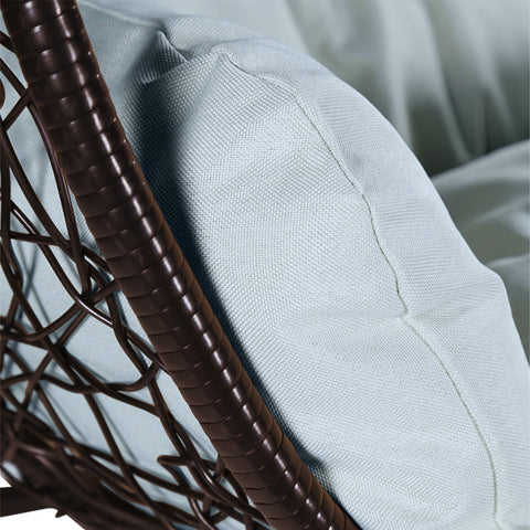 Recluse Modern Outdoor Egg Swing Chair Black/Brown/Grey Frame in Teardrop Design with ES57 Cushion