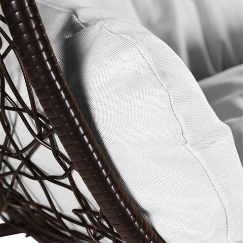 Recluse Modern Outdoor Egg Swing Chair Black/Brown/Grey Frame in Teardrop Design with ES57 Cushion