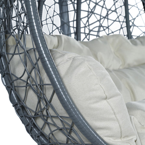 Recluse Two-Person Seater Hanging Egg Swing Chair with Teardrop Design