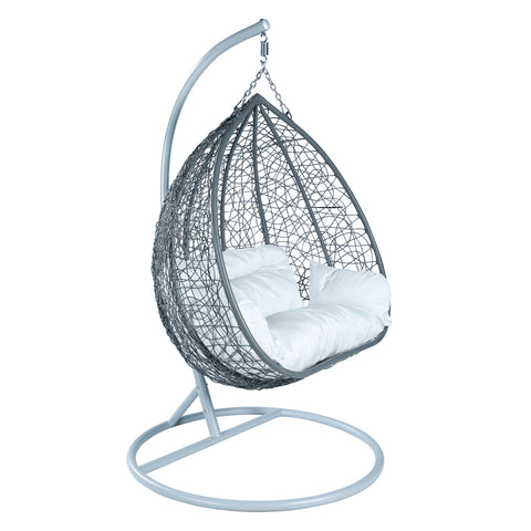 Recluse Two-Person Seater Hanging Egg Swing Chair with Teardrop Design