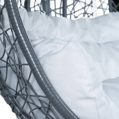 Recluse Two-Person Seater Hanging Egg Swing Chair with Teardrop Design