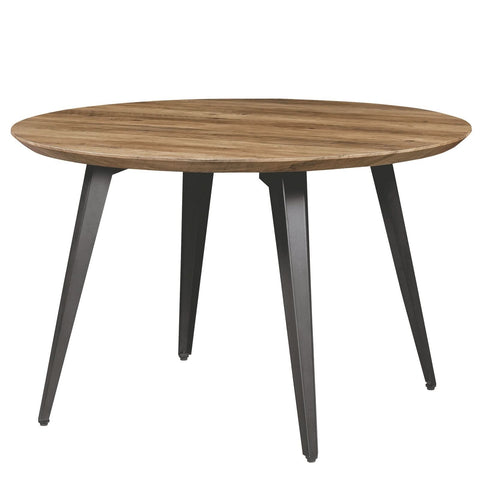 Ravenna Modern Round Wood 47" Dining Table With Metal Legs