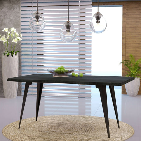 Ravenna 63" Rectangular Dining Table With MDF Tabletop and Metal Legs