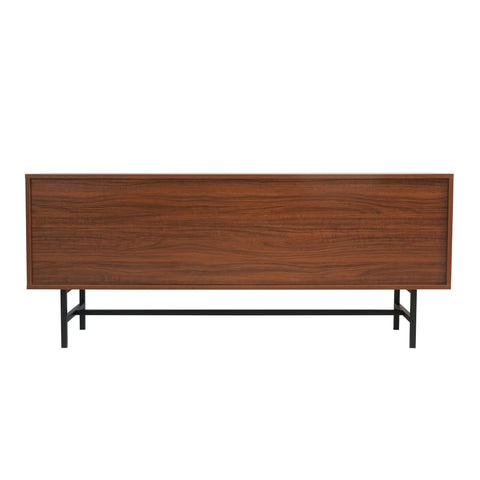 Rochester Modern Rectangular TV Stand: Enclosed Storage & Powder-Coated Iron Legs