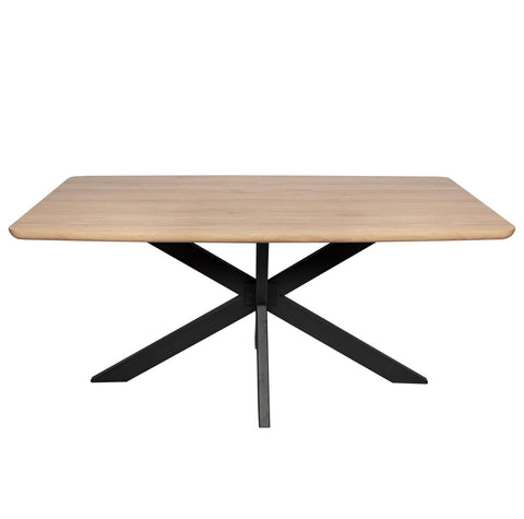 Ravenna 63" Wood Dining Table With Modern Metal Base
