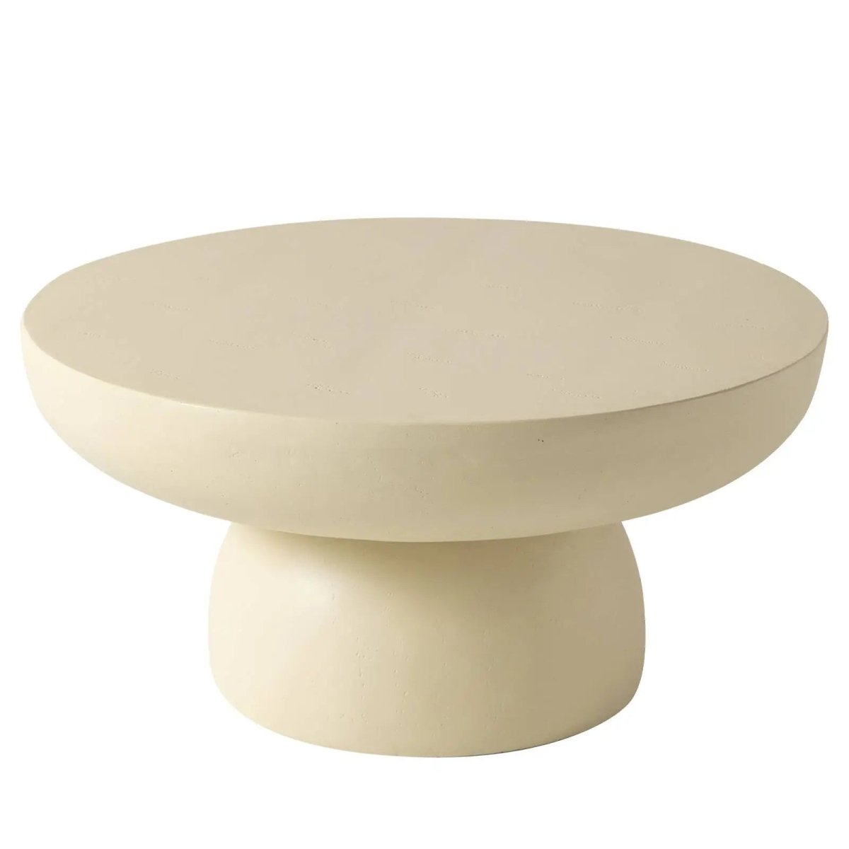 Ruben 27" Round Fiberstone Coffee Table with Powder - Coated Finish Centerpiece