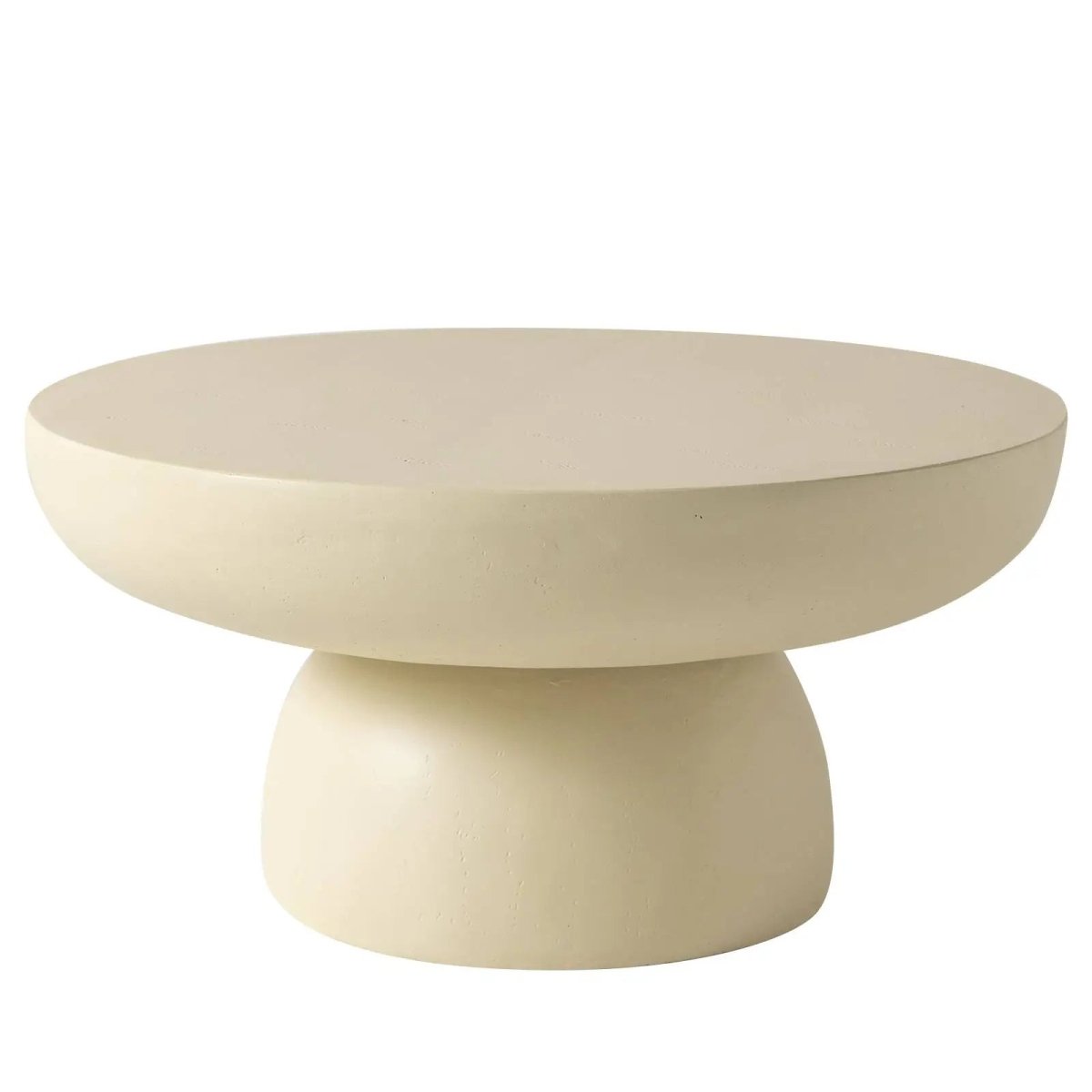 Ruben 27" Round Fiberstone Coffee Table with Powder - Coated Finish Centerpiece