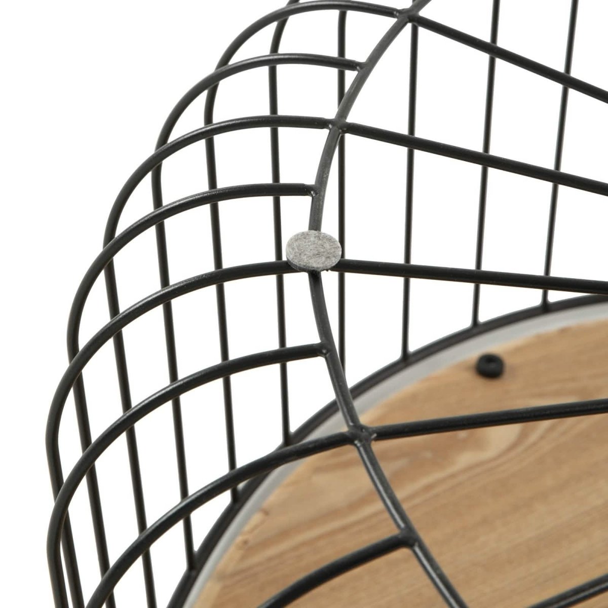 Runswick Round Coffee Table with MDF Tabletop Storage Space in Black Steel Base