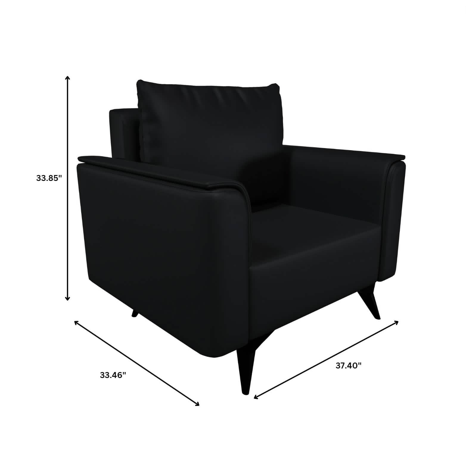 Rusk Leather Single - Seater Sofa with Stainless Steel Legs and Removable Cushions