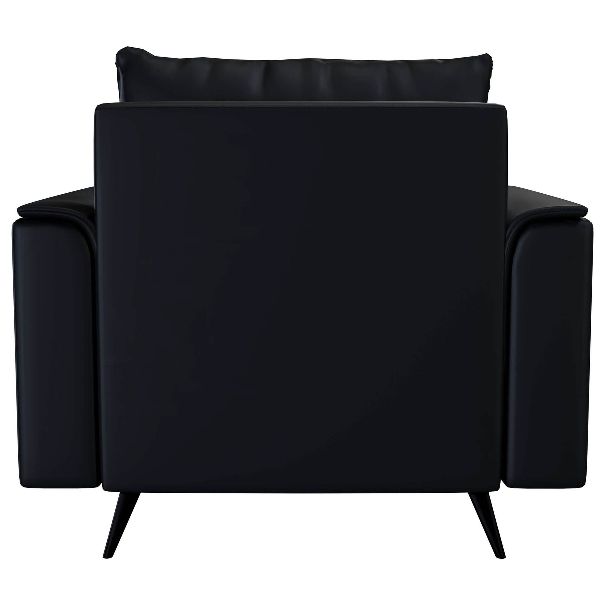 Rusk Leather Single - Seater Sofa with Stainless Steel Legs and Removable Cushions