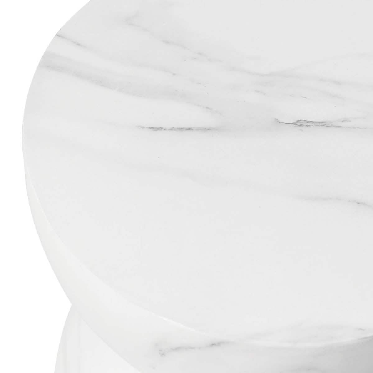 Sage Minimalist Side Table in Fiberstone Hourglass Design Accent Table