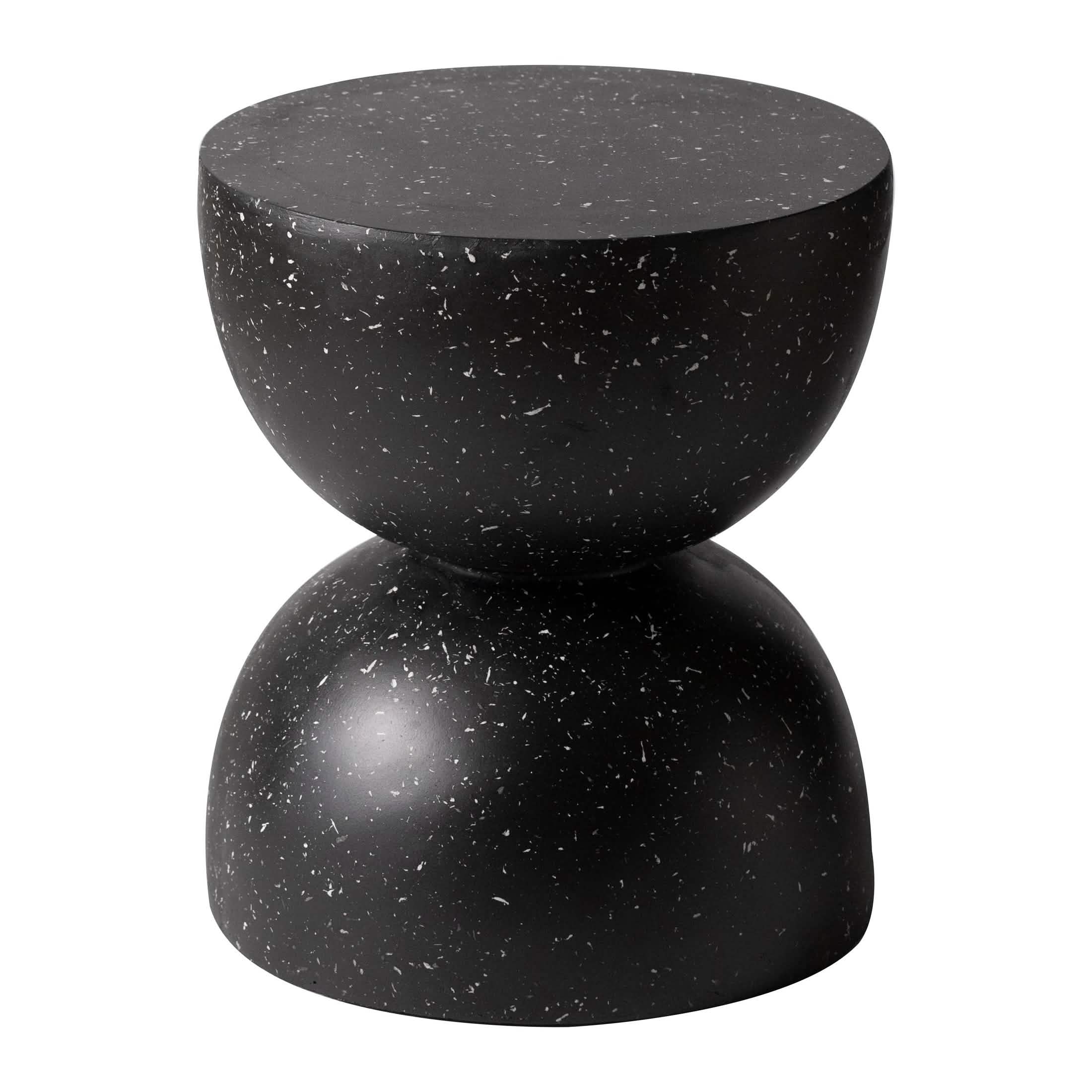 Sage Minimalist Side Table in Fiberstone Hourglass Design Accent Table