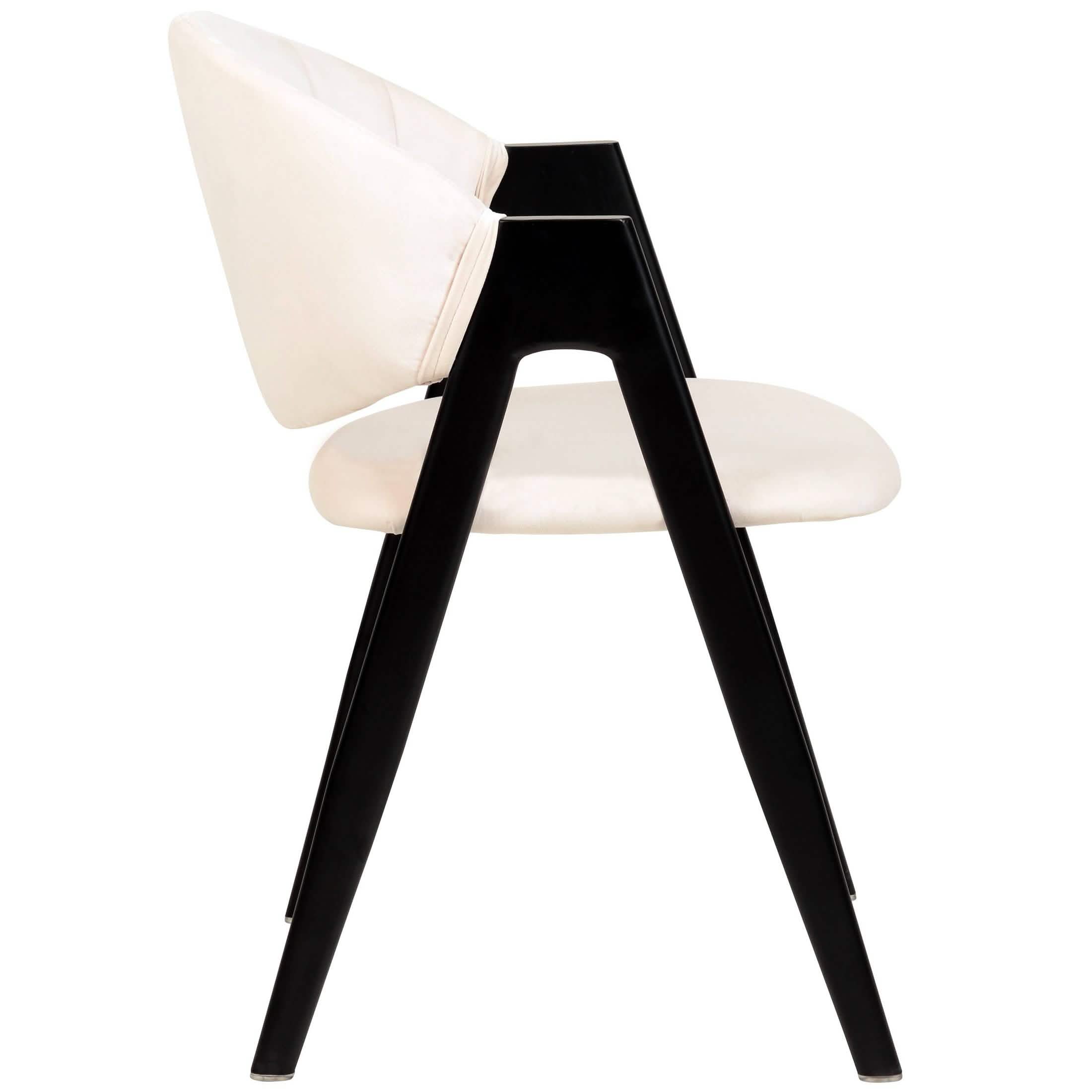 Savor Dining Chair in Leather/Polyester with Curved and Open - Back Design