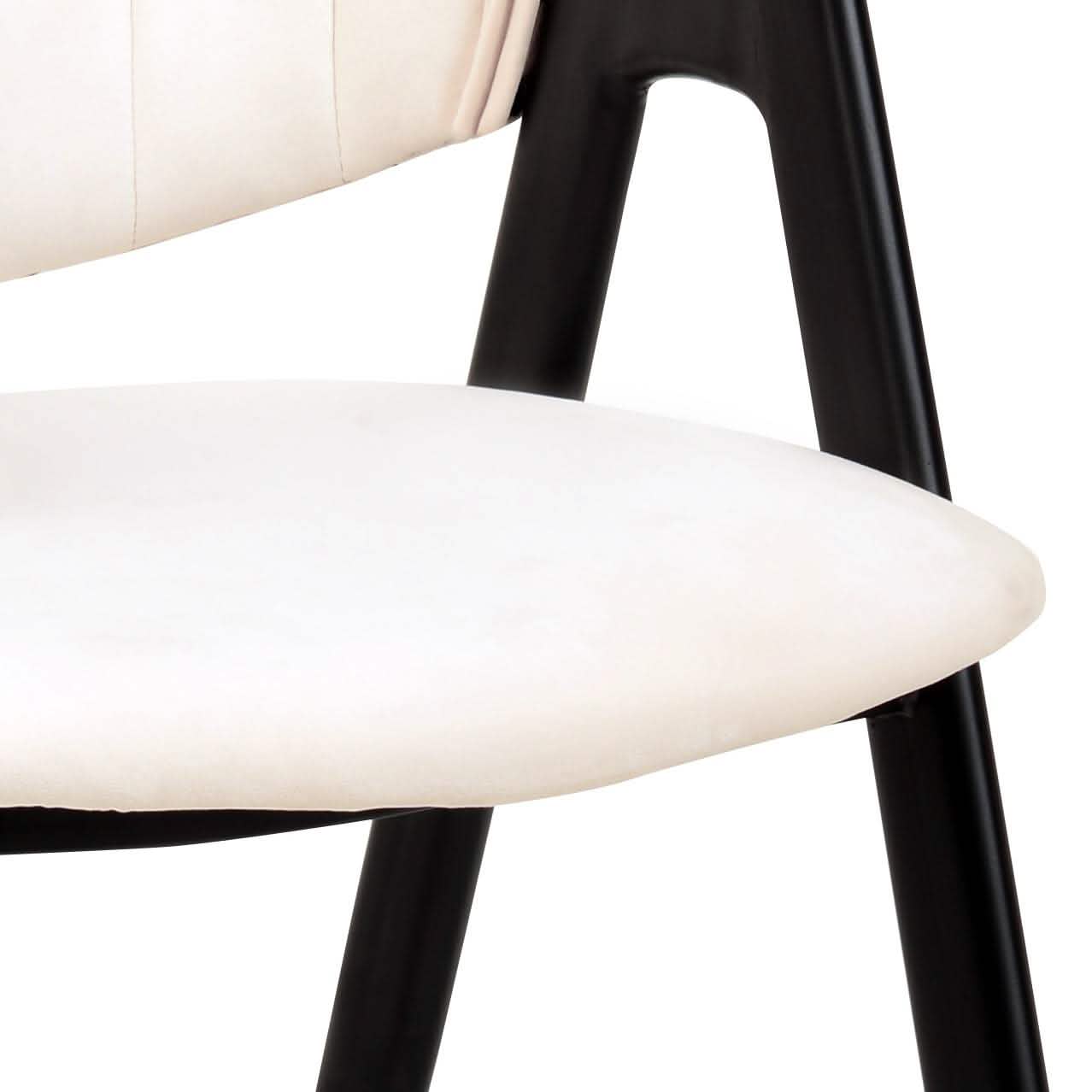 Savor Dining Chair in Leather/Polyester with Curved and Open - Back Design