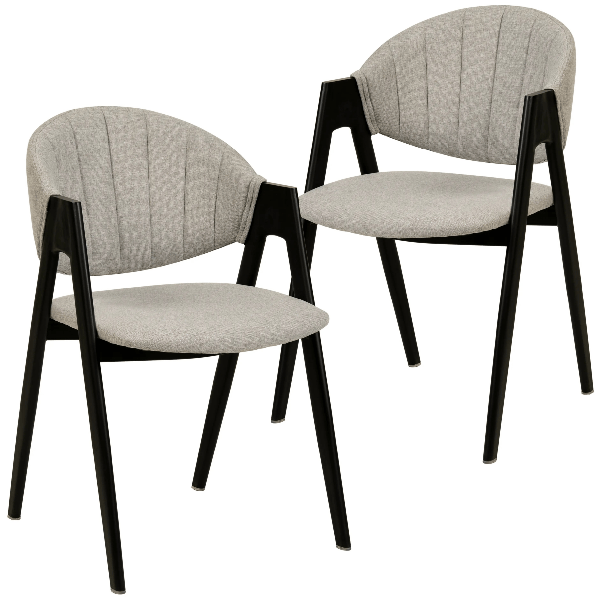Savor Dining Chair in Leather/Polyester with Curved and Open - Back Design Set of 2