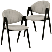 Savor Dining Chair in Leather/Polyester with Curved and Open - Back Design Set of 2