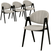 Savor Dining Chair in Leather/Polyester with Curved and Open - Back Design Set of 4