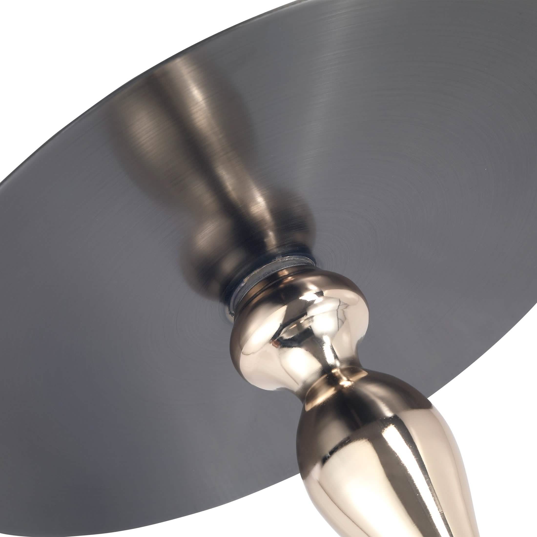 Savoy Wide Side Table with Stainless Steel Top Round Accent Table and Elegant Pedestal Base