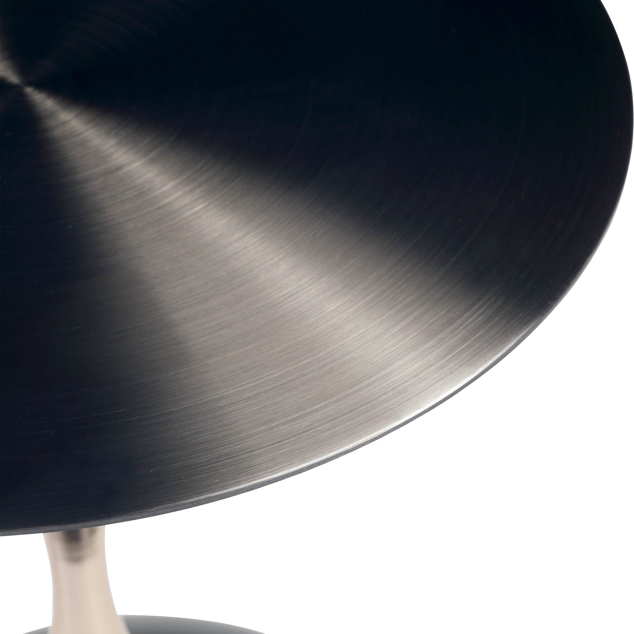 Savoy Wide Side Table with Stainless Steel Top Round Accent Table and Elegant Pedestal Base