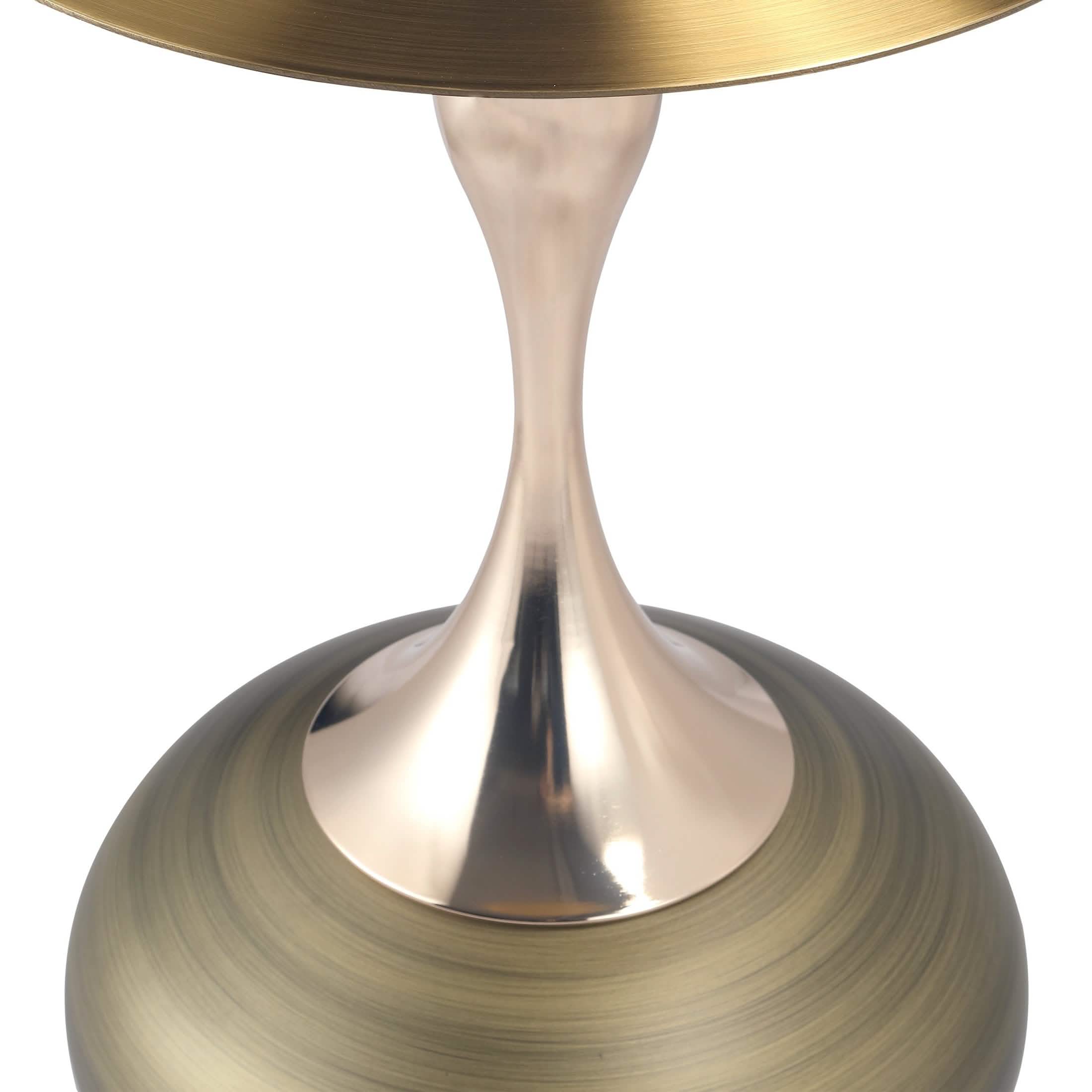 Savoy Wide Side Table with Stainless Steel Top Round Accent Table and Elegant Pedestal Base