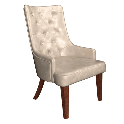 Spruce Dining Chair in Leather/Velvet with Diamond-Tufted Design and Rubberwood Legs