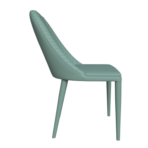 LeisureMod Seville Modern Dining Chair Upholstered Leather with Metal Legs