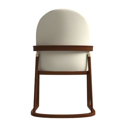 Svelta Dining Chair in Upholstered Leather Accent Arm Chair and Rubberwood Frame and Legs