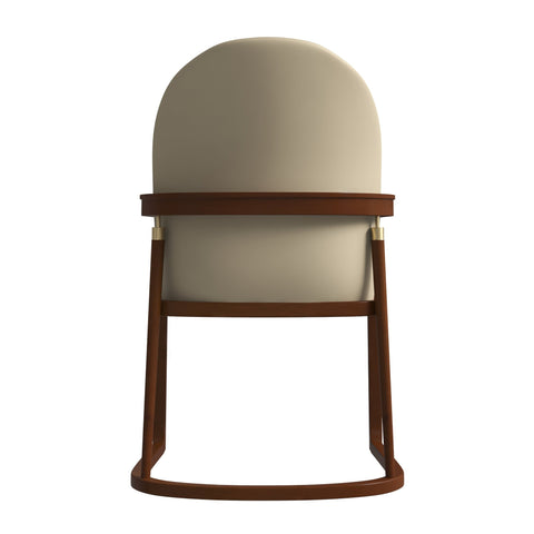 Svelta Dining Chair in Upholstered Leather Accent Arm Chair and Rubberwood Frame and Legs