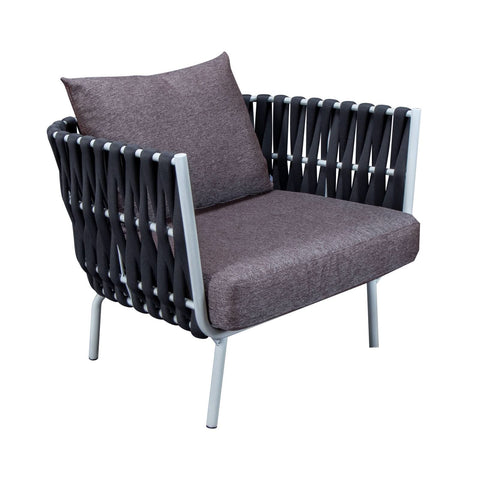 Spencer Modern Outdoor Rope Club Chair With Cushions