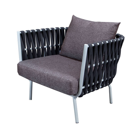 Spencer Modern Outdoor Rope Club Chair With Cushions