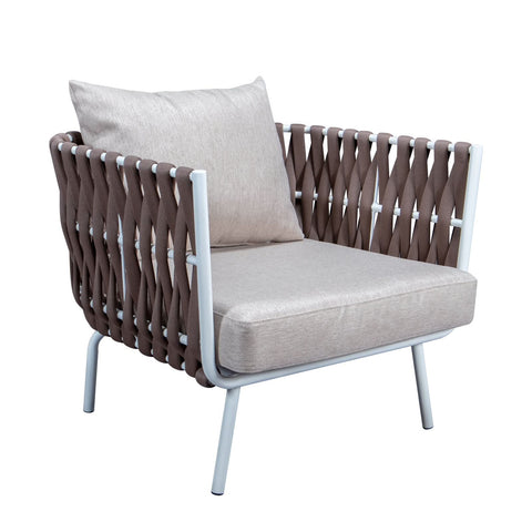 Spencer Modern Outdoor Rope Club Chair With Cushions