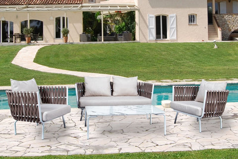 Spencer Modern Outdoor Rope Club Chair With Cushions