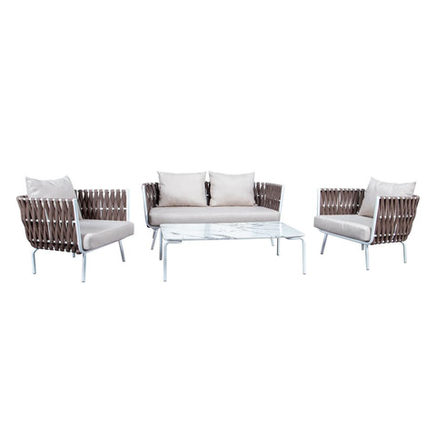 Spencer Modern Outdoor Rope Club Chair With Cushions