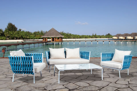 Spencer Modern Outdoor Rope Club Chair With Cushions