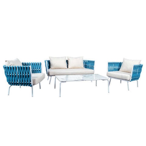 Spencer Modern Outdoor Rope Club Chair With Cushions