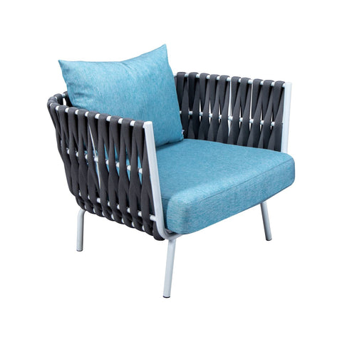 Spencer Modern Outdoor Rope Club Chair With Cushions