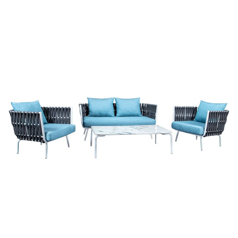 Spencer Modern Outdoor Rope Club Chair With Cushions