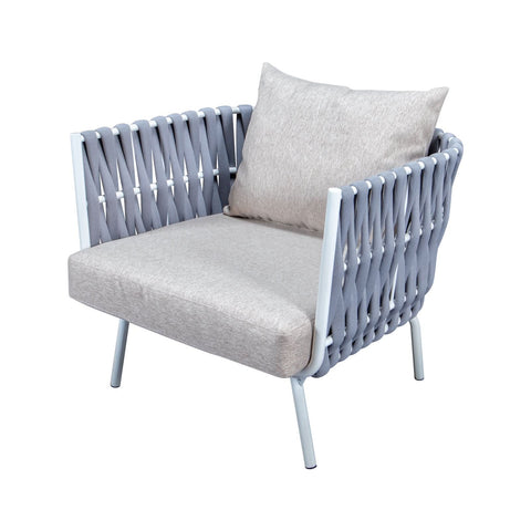 Spencer Modern Outdoor Rope Club Chair With Cushions