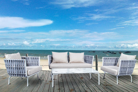 Spencer Modern Outdoor Rope Club Chair With Cushions