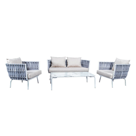 Spencer Modern Outdoor Rope Club Chair With Cushions