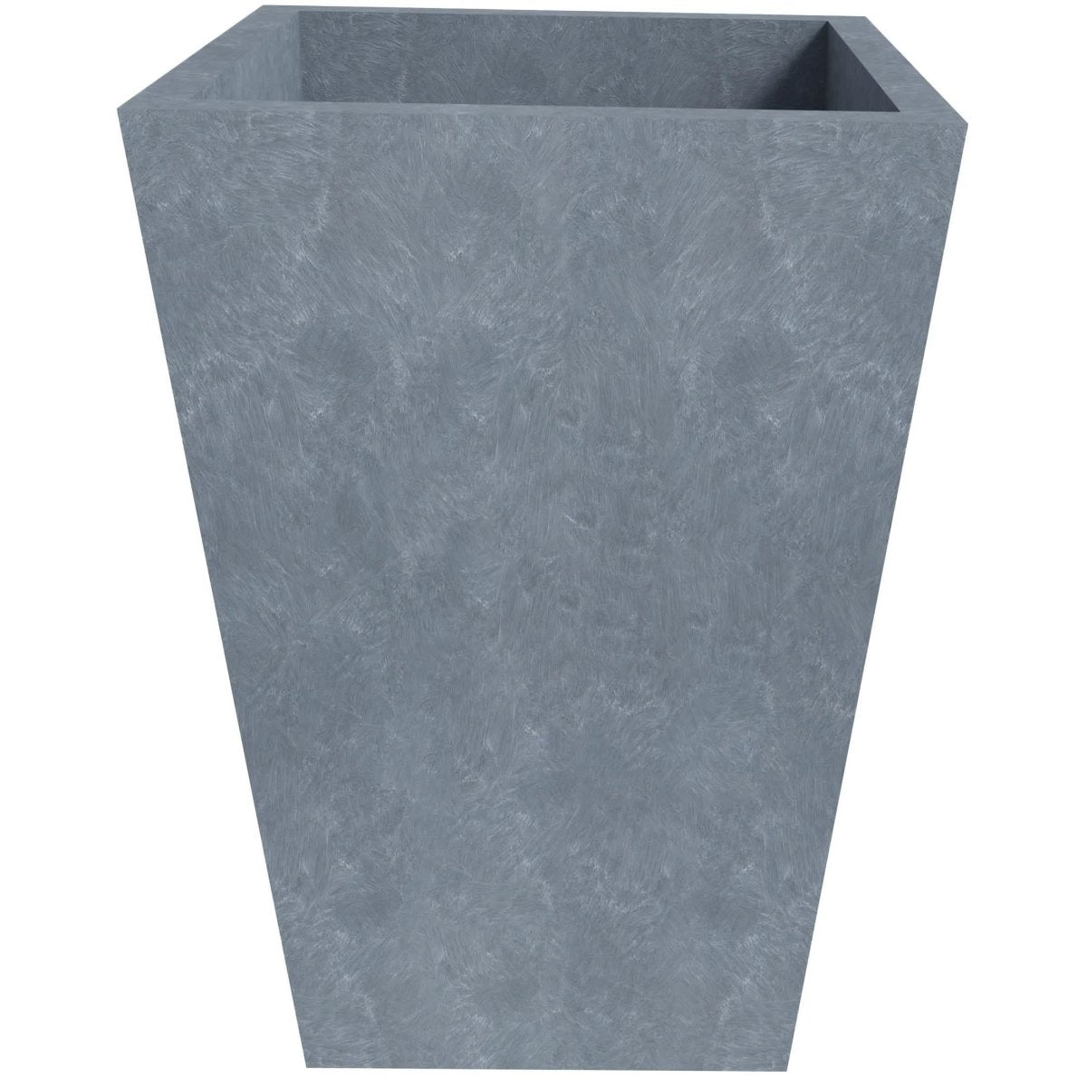 Serene Modern Fiberstone and Clay Tapered Square Planter Pot with Drainage Holes Brown Planter Leisuremod