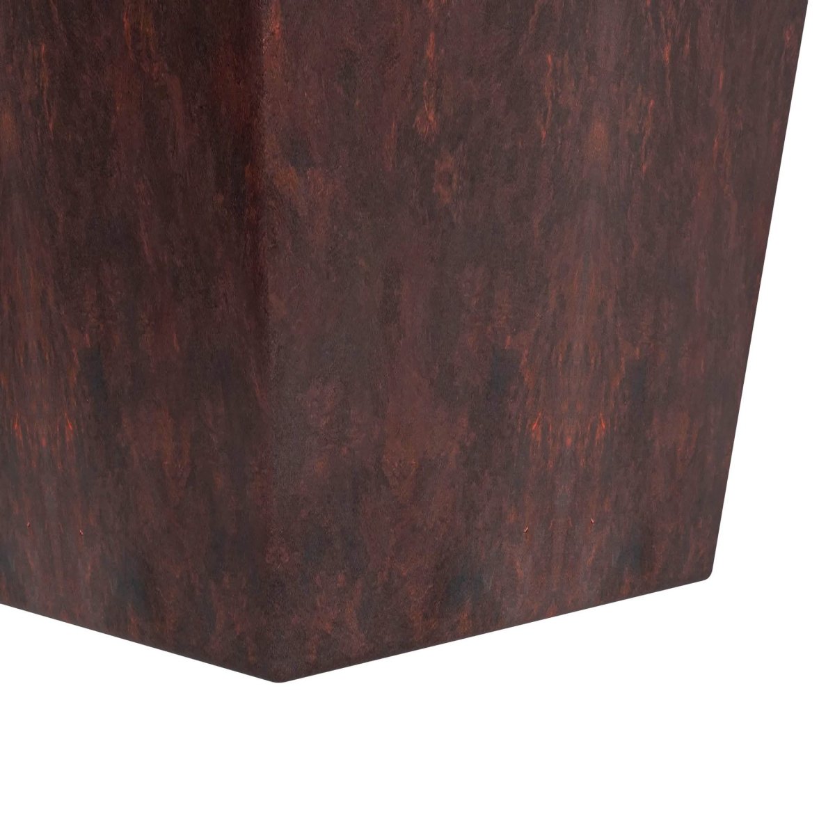 Serene Modern Fiberstone and Clay Tapered Square Planter Pot with Drainage Holes Brown Planter Leisuremod