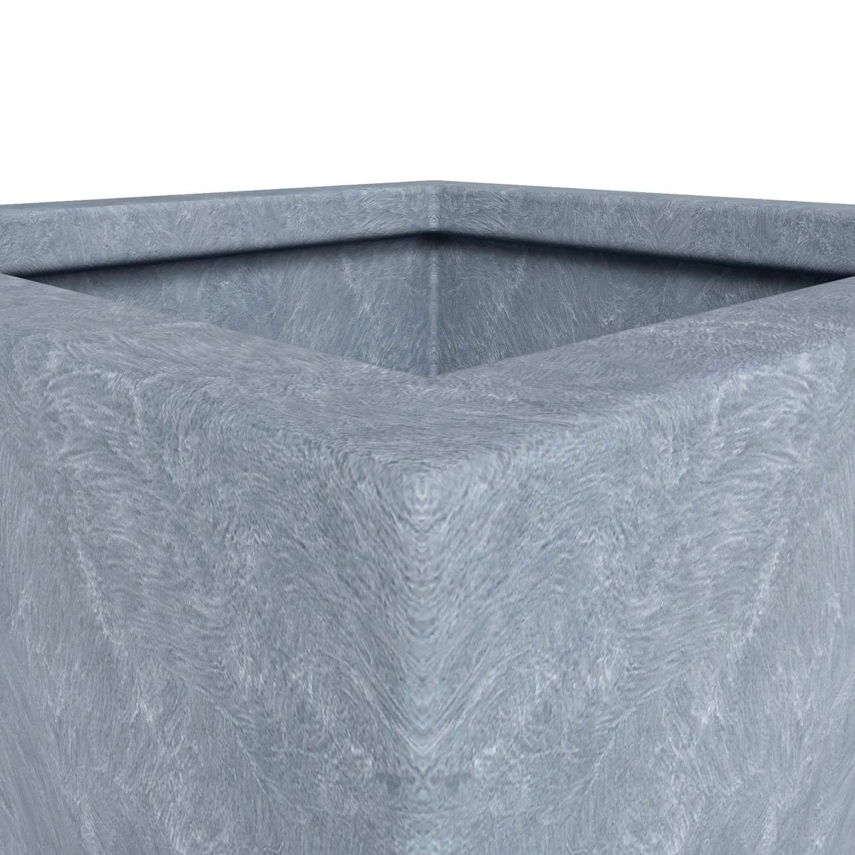 Serene Modern Fiberstone and Clay Tapered Square Planter Pot with Drainage Holes Brown Planter Leisuremod
