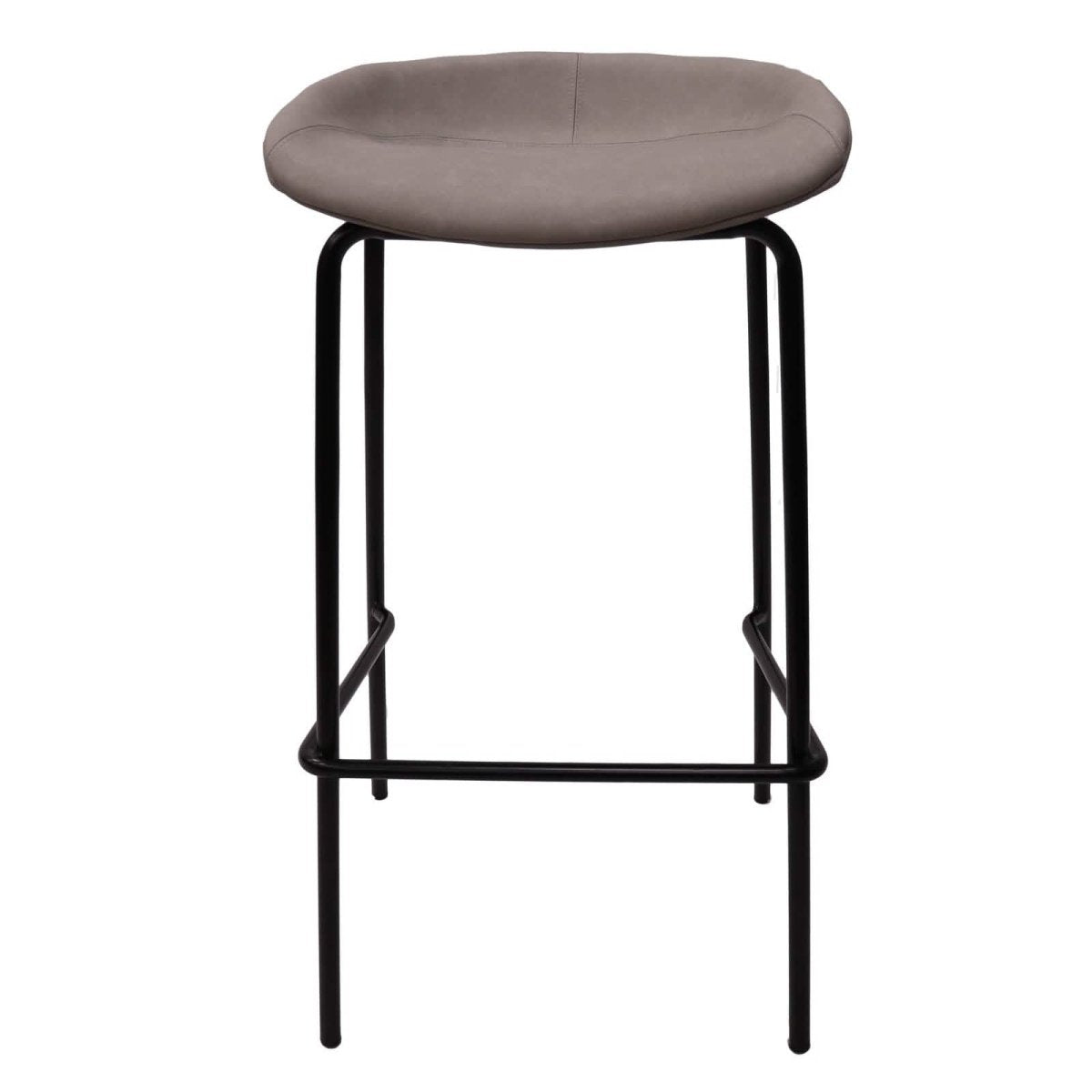 Servos Modern Barstool with Upholstered Faux Leather Seat and Powder Coated Iron Frame