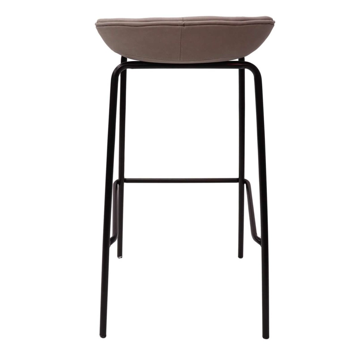 Servos Modern Barstool with Upholstered Faux Leather Seat and Powder Coated Iron Frame