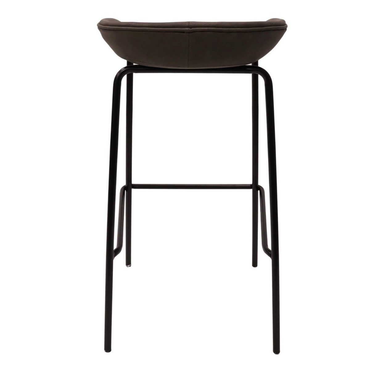 Servos Modern Barstool with Upholstered Leather Seat and Powder Coated Iron Frame Set of 2