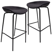 Servos Modern Barstool with Upholstered Leather Seat and Powder Coated Iron Frame Set of 2